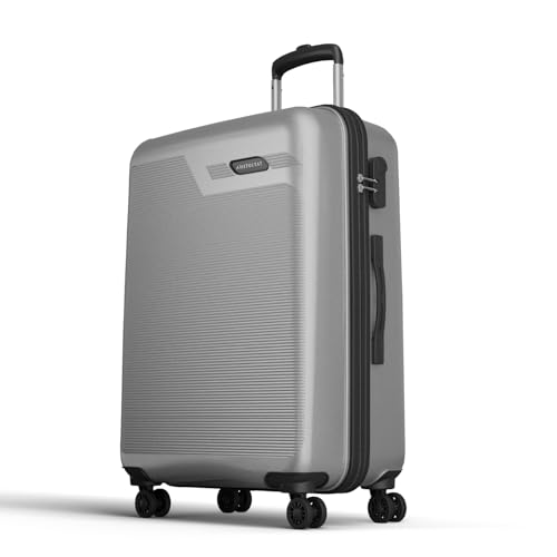 Aristocrat Axis Check-in Trolley Bag 76cm | Large | Hard Luggage | Smooth 8-Wheel Suitcase | Combination Lock with Sturdy Zipper | Polycarbonate | 3-Year International Warranty (Silver)