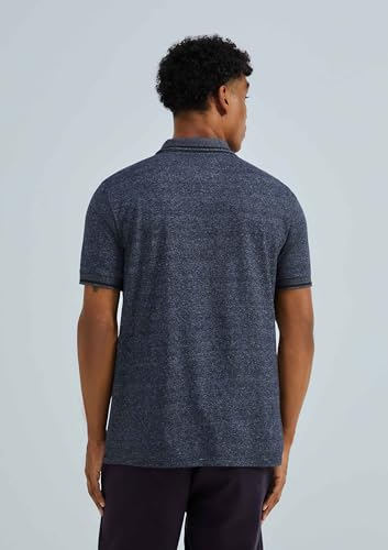 Camisa Básica Masculina Polo Em Malha Texturizada Preto M