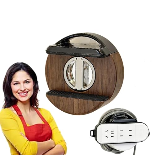 Soporte ajustable con ventosa para regleta de enchufes bajo escritorio, montaje en pared sin taladro, organizador giratorio y reutilizable para cables miniatura 1