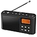 Produktbild DAB/DAB Plus/FM Radio, Klein Digitalradio Tragbares Batteriebetrieben, Mini Radio Digital Akku & Netzbetrieb Kofferradio, USB-Ladekabel (Schwarz)
