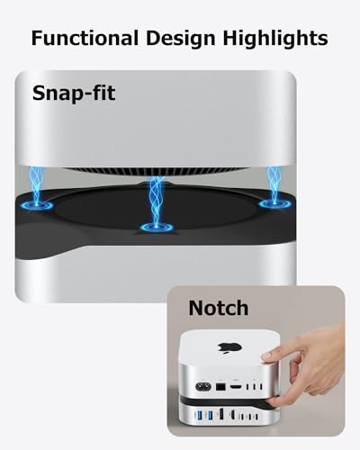 Image of Mac mini M4 Dock with NVMe SSD Enclosure, 40Gbps 8TB SSD Support, 10-in-2 USB-C Hub with 2xUSB-A, USB-C, 10Gbps, 2xUSB-A 5Gbps, HDMI, DP, SD /TF Reader, Magnetic Cover