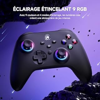 ECHTPower Manette Switch Galaxy, 2025 Nouvelle Manette Switch 2 Sans Fil avec RGB/Hall Trigger/Macro/Shift/Turbo/Vibration, Manette Pro Controller Bluetooth Compatible avec PC/Switch/OLED/Adroid/iOS
