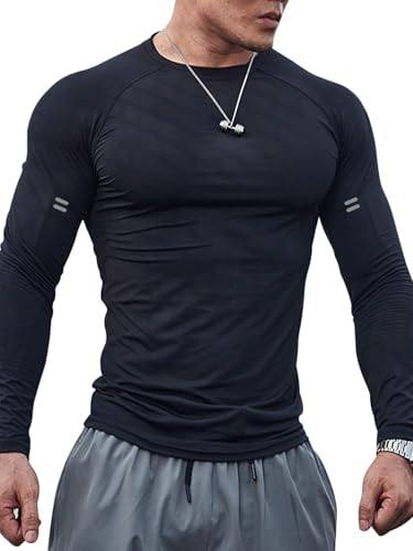 Men's Sun Protection Shirts Long Sleeve Swim Shirt Soft Stretch Sports T-Shirt Dry Fit Athletic Running Workout Shirts4