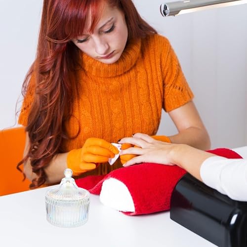 Vaso de vidrio para manicura con tapa pequeño colorido miniatura 4