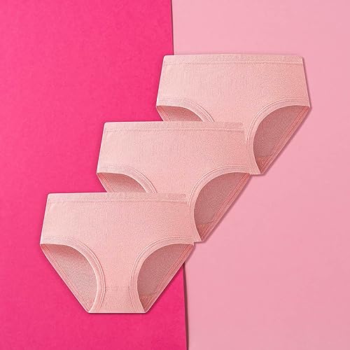 Girls Organic Cotton Pack of 3 Underwear Kids Toddler Girls Solid Color Comfortable P𝐚nties Breathable Freaky Underwear 5
