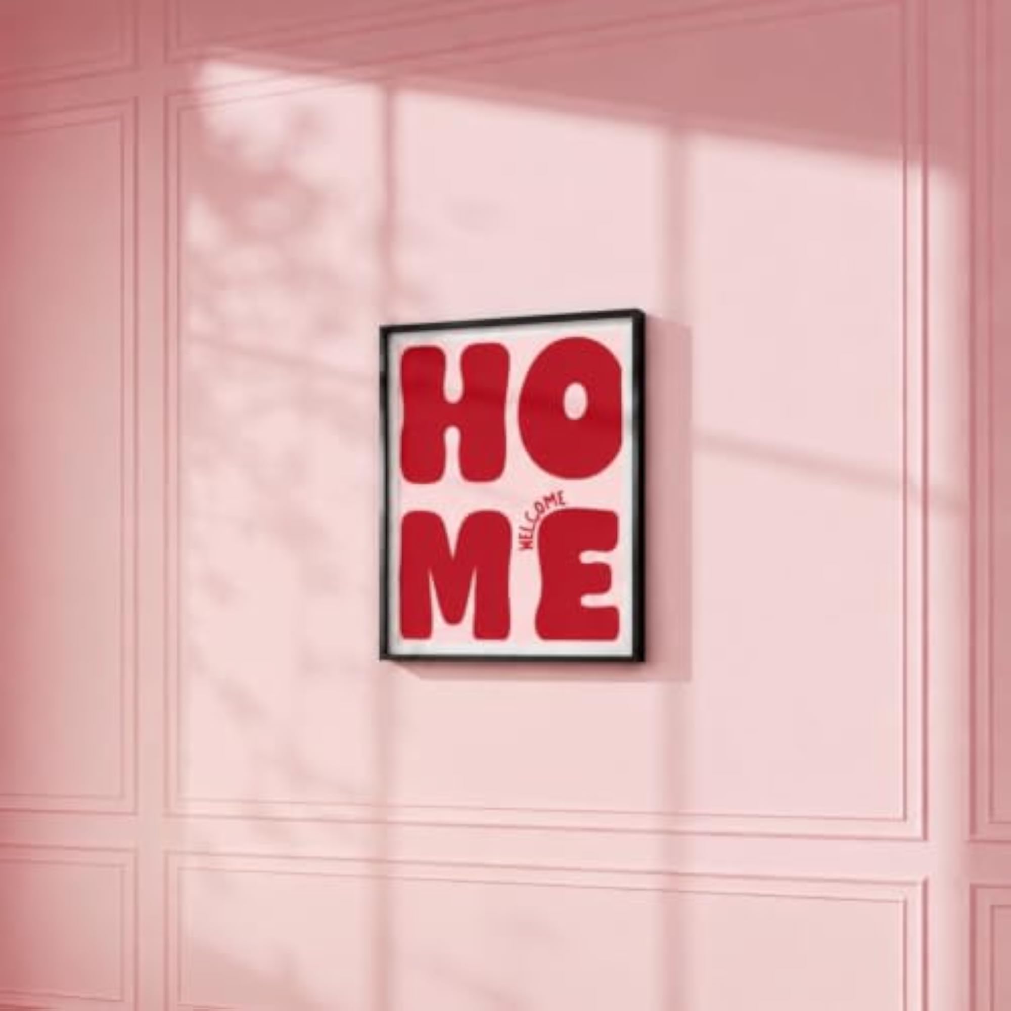 Welcome Home Wall Art Print with Bold Typography