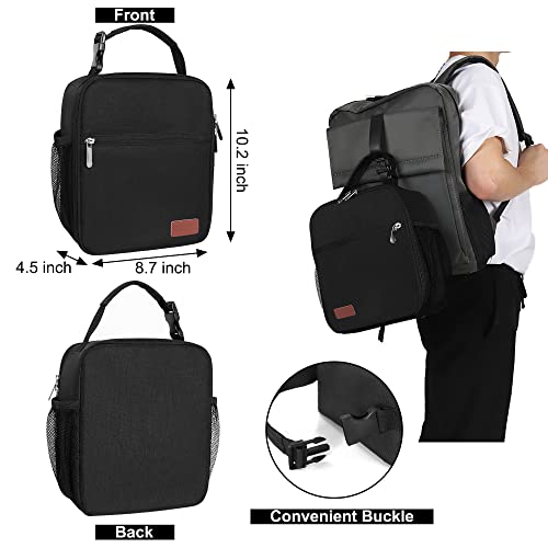 Habopet Lunch Box For Men & Women Durable Lunch Bag For Adults & Kids Reusable Small Lunchbox Black #TOP1