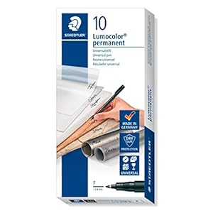 STAEDTLER Lumocolor 318-9foliestift, permanent, F-punt lijnbreedte ca. 0,6 mm, hoge kwaliteit, veegvast, seconden droog…