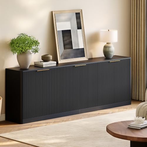 VMU 94" Fluted Long Sideboard Buffet Cabinet with Storage - 2