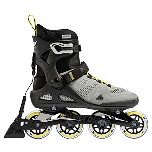 Rollerblade Macroblade 80 ABT Men's Adult Fitness Inline Skate, Silver/Neon Yellow, Performance Inline Skates
