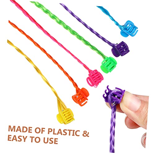 Balacoo 4 Conjuntos De Tranças Infantis Extensões De Cabelo Colorido Arco-Íris Tranças De Cabelo Par