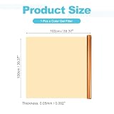 QUARKZMAN Papier witrażowy pomarańczowy 85B kolorowy żelowy papier filtracyjny, folia PVC, 100 x 100 cm do czerwonego oświetlenia do studia fotograficznego