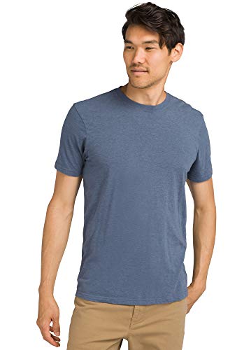 prAna - Men's Crew T-Shirt, Denim Heather, Large