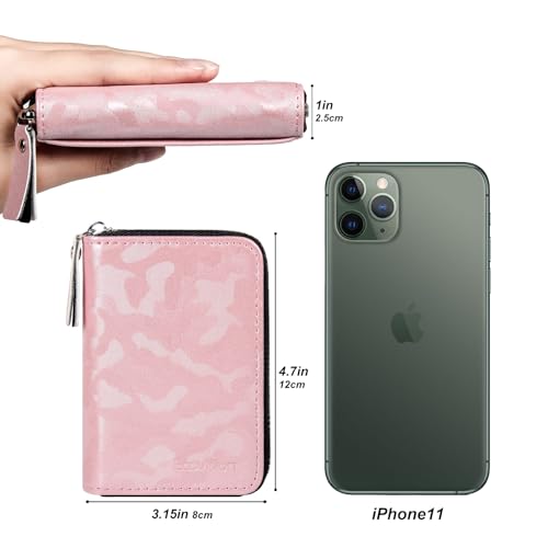 Image of Credit Card Wallet, RFID Card Case Wallet, Zipper Card Cases Holder for Men Women, RFID Blocking, KeyChain Wallet, Compact Size Card Organizer Case for Women