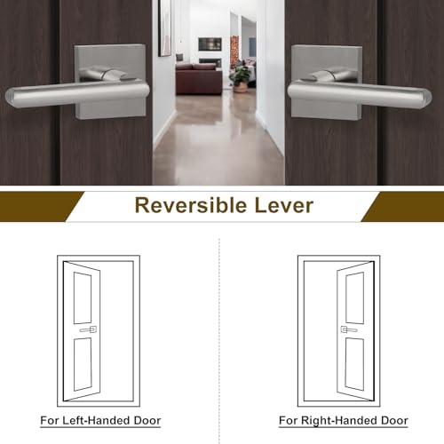 Hosom 6 Pack Interior Door Levers Passage Door Handles Heavy Duty No Locking Door Handle Set For Hallway thumb #4