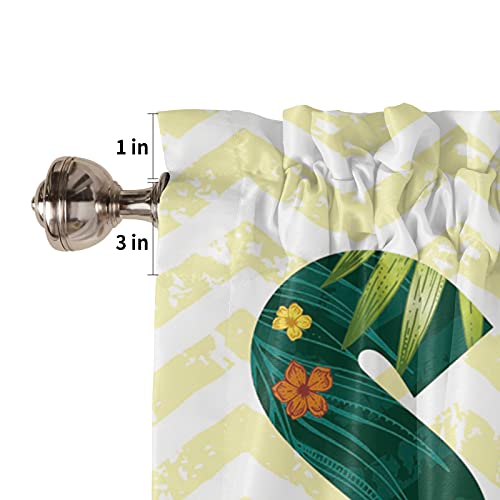 Rod Pocket Valance Curtain 54X18 Inch, Tropical Plant Summer Pineapple Window Treatment Tiers For Kitchen Short Window Curtain Valance For Kitchen Bedroom Bathroom Living Room #TOP4