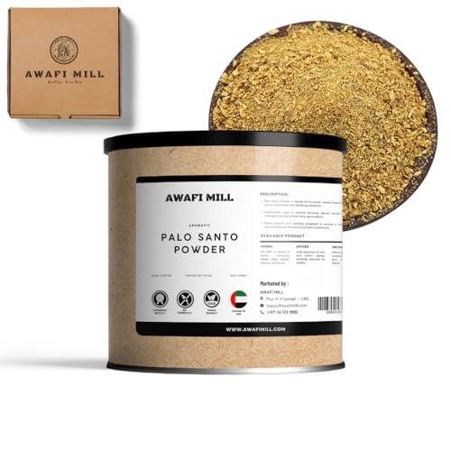 AWAFI MILL Palo Santo Powder (Bursera graveolens) | Ground Incense Wood for Charcoal & Bakhoor Burners | Sweet Citrus-Woody, Resinous Aroma | Loose Powder - 100 g | 3.5 Oz