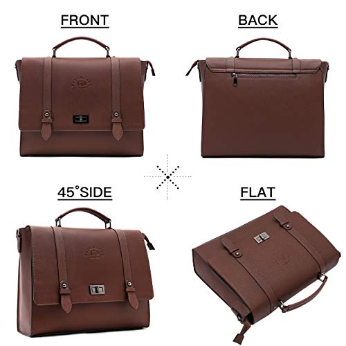 EaseGave 17.3 Inch Briefcase for Women,Multi-Pocket Work Bag Spacious Office Computer Bags Laptop Messenger Bag for Work Business Travel,coffee-17.3 Inch
