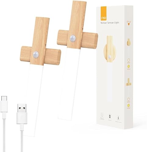 ASAWASA Motion Sensor Night Lights, Under Cabinet Lighting，Magnet Body Hallway L