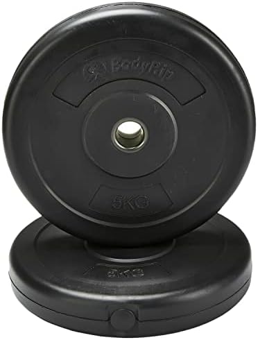 BodyRip Black Vinyl Weight Plate | Choose 1" Standard Set, 1.25kg, 2.5kg, 5kg, 7.5kg, 10kg, or 15kg | Dumbbell or Barbell | Home Gym Weightlifting
