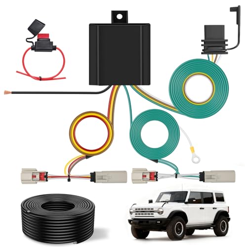 Nilight 4 Pin Trailer Wiring Harness Kit 56468 Vehicle Standard 4 Way Connector Custom for 2021 2022 2023 2024 Ford Bronco with LED taillights Simple Fit Tow Hitch by Nilight - Used condition - US$30.57