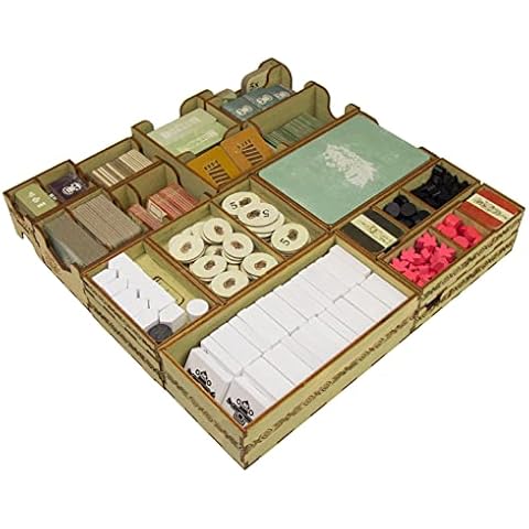 SMONEX Organizer Box Compatible with Teotihuacan Board Game and All Expansions - Handmade Organizer Insert with Laser Engraving - Ideal as Teotihuacan Board Game Accessories Cover