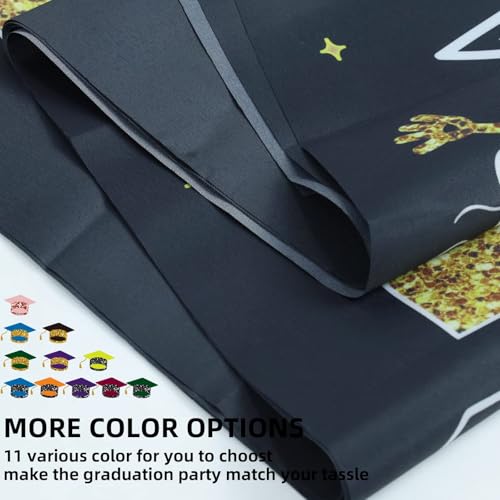Image of Graduation Decorations 2026 Banner Porch Sign Black Gold for Class of 2026 Graduates Party Supplies