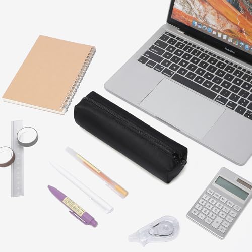 Image of Pencil Case Small Zipper Pen Pouch for School Office Art Supplies Stationery Organizer Bag for Pens Markers(Black /Oxford)