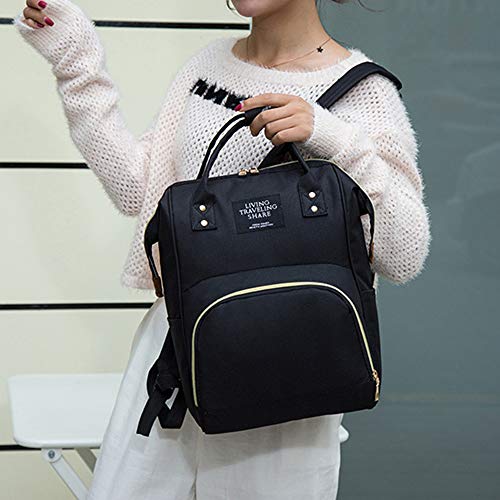 Andoer Bolsas de fraldas para mamães de grande capacidade Mochilas de viagem para mães com zíper Bol