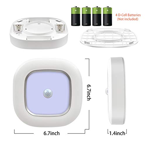 Whitepoplar Motion Sensor Led Ceiling Light Battery Operated, Wireless Motion Activated Led Light 300Lm White Indoor Battery Lights For Closet Cordless Stair Hallway Bedroom Pantry Shed Shower Light #TOP5