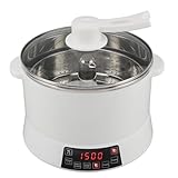 Phefop Electric Rice Cooker, 4L Intelligent Control Stainless Steel Rice Cooker Adjustable Height with Fast Heating 12H Timer Reservation for Health Steamer (US)