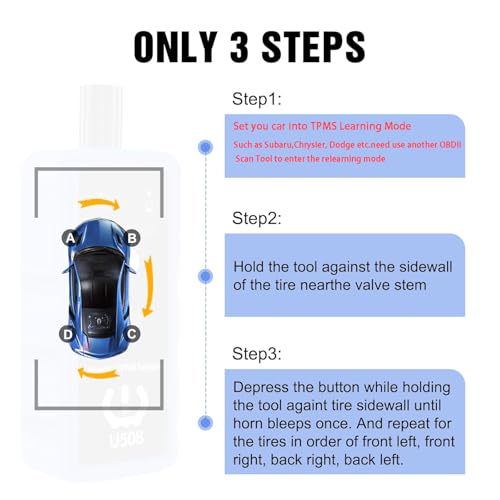 OBDResource TPMS Relearn Tool, TPMS Reset Tool Tire Pressure Monitor System Activation Tool U508, Sensor Reset Tool for Ford Jeep Dodge Series Vehicle Universal