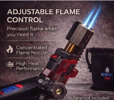Encendedor Newport Zero Gun AR con llama ajustable rojo miniatura 3
