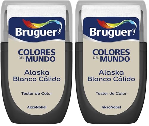 Bruguer Tester Colores del Mundo Pintura para paredes monocapa Alaska Blanco Cálido (Paquete de 2)