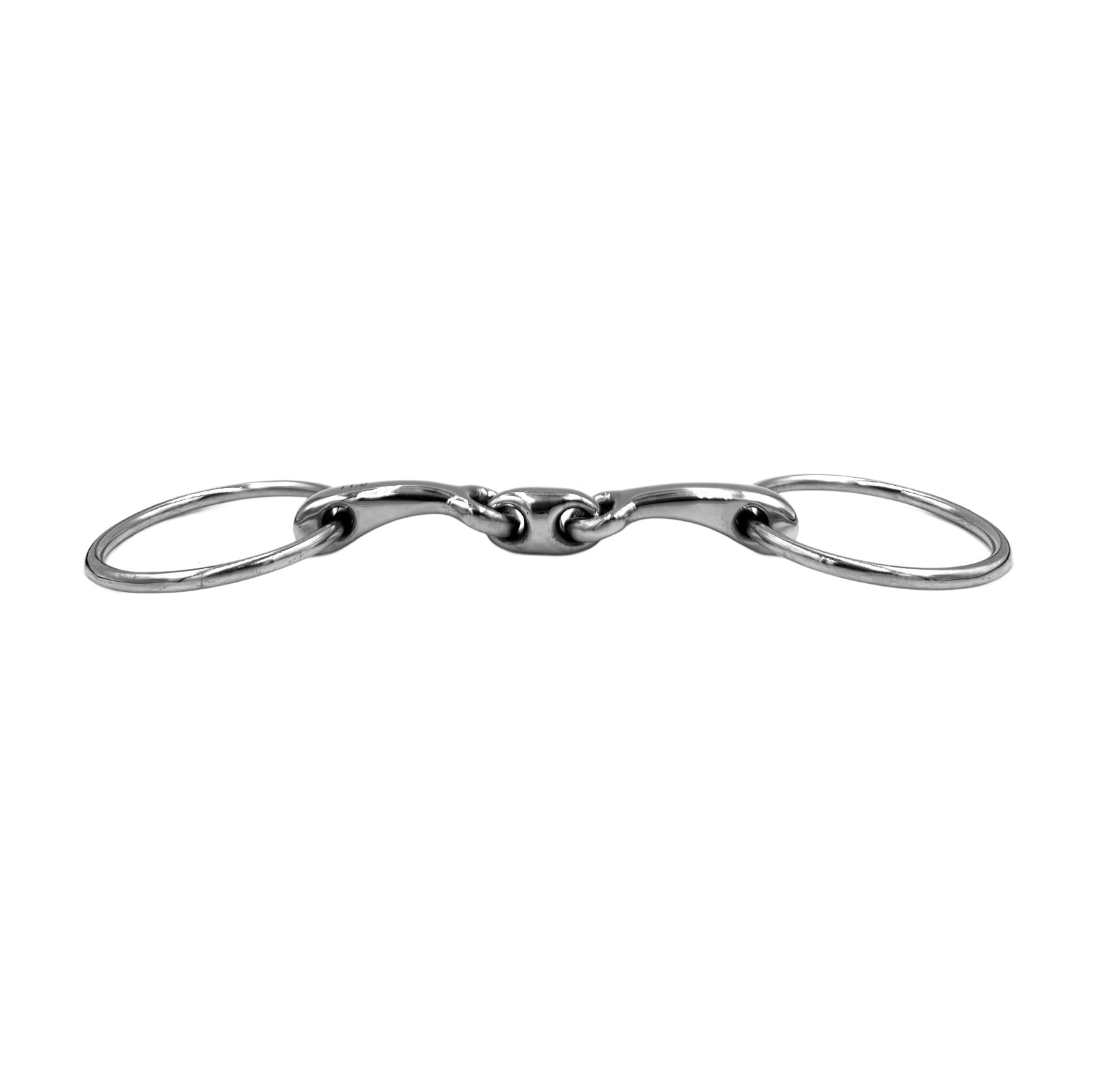 Gebiss ErgoBit Wassertrense Doppelt Gebrochen anatomisch geformt Edelstahl Ringdurchmesser 65 mm Gebissstärke 14 mm