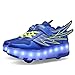 LED Zapatos luminosa con rollos para niños Luz en zapatos casuales Moda Malla transpirable Zapatillas intermitentes Ultralight Zapatos deportivos al aire libre zapatos de parpadeo zapatos de patineta