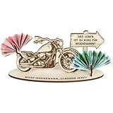 Motorrad Geschenk Geburtstag für Männer & Frauen Verpackung für Geldgeschenke aus Holz Geldgeschenk für Motorradfahrer Motorrad Geschenkideen Wunscherfüller Geldgeschenk Geburtstag