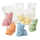 Acxydm 5PCS Mini Cats Silicone Molds Set,3D Resin Cats Silicone Molds for Soap,Unique Cat Resin Molds,Animal Epoxy Resin molds for Desktop Ornament,DIY Modeling Clay,Plaster,Candle,Resin