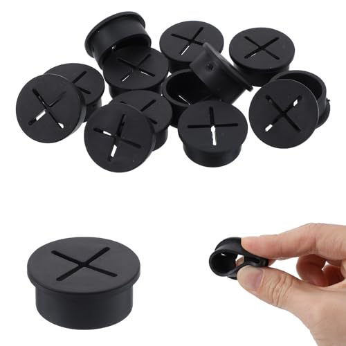 15 Pcs Desk Grommet, 1 Inch / 25mm Flexible Rubber Grommets, Black Cable Grommets, Silicone Cable Cord Grommet Wire Hole Cover for Table and Other Furnitures