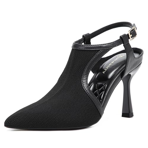 NEWBELLA Women's Sexy High Heel Sandals Strappy Pointed Toe Stiletto