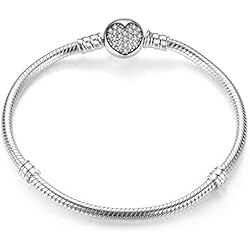 Pulseras De Plata Vieja Con Marquesitas AQUALITYS Pulsera de Plata 925 con diseño Original, Abalorios, Brazalete, joyería DIY, Regalo para Mujeres