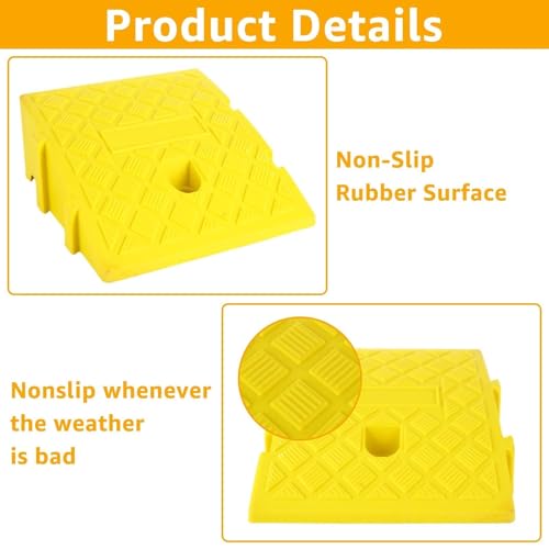 Rampas de umbral portátiles 2-pack para bordillos 4 pulg miniatura 3