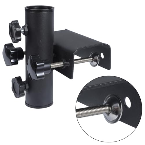 Support de parasol pour balustrade de balcon stable en métal noir - 7