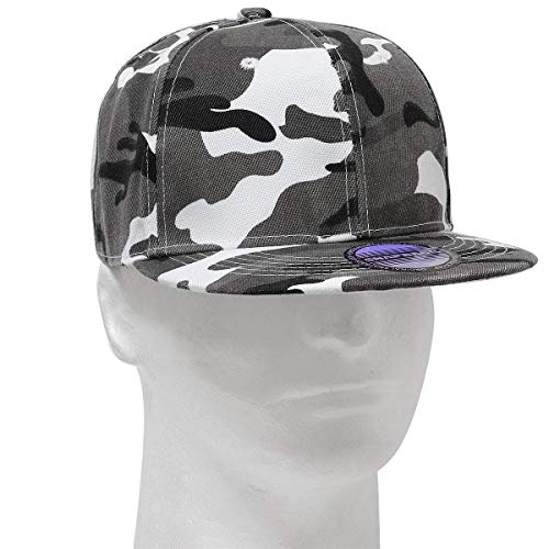 Image of Classic Snapback Hat Cap Hip Hop Style Flat Bill Blank Solid Color Adjustable Size