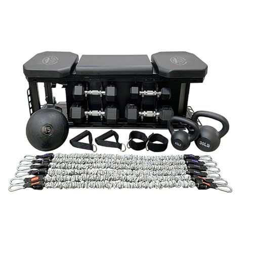 Weight Bench for Full All-in-One Body Workout, Hack Squat Machine with Linear Bearing Compatible for Home Gym