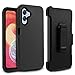 Customerfirst Compatible for Samsung Galaxy A04E Case, with Belt Clip Holster Heavy Duty Rugged Shockproof Full Body Protection Kickstand Cover with Built in Screen Protector (Black)