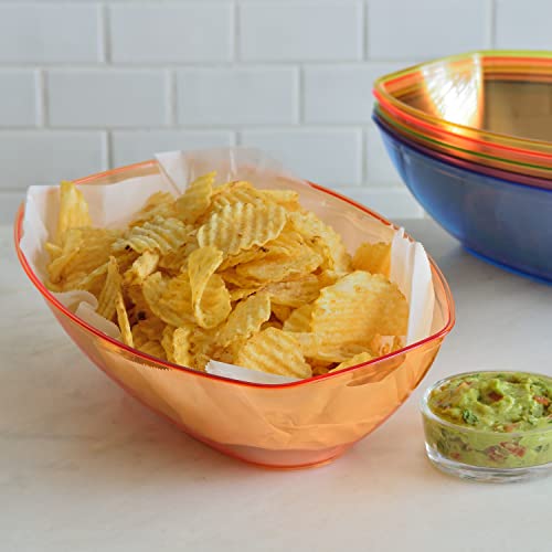 Youngever 8 Pack 80 Ounce Luau Plastic Mixing And Serving Bowls, Popcorn Bowls, Salad Bowls, Chip And Dip Serving Bowls, Set Of 8 (Rainbow) #TOP2