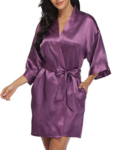 Image of Giova Women Bridal Robe for Bride and Bridesmaid Getting Ready Wedding Party Bathrobe