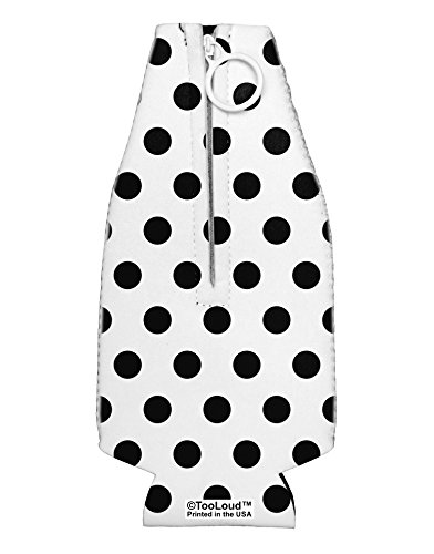 TooLoud Black Polka Dots on White Collapsible Neoprene Bottle Insulator All Over Print