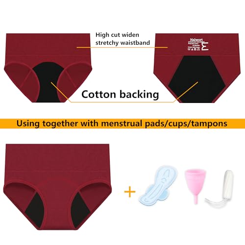 Nalwort Womens Menstrual Period Panties Cotton Leak Proof Underwear Postpartum Protective Briefs2